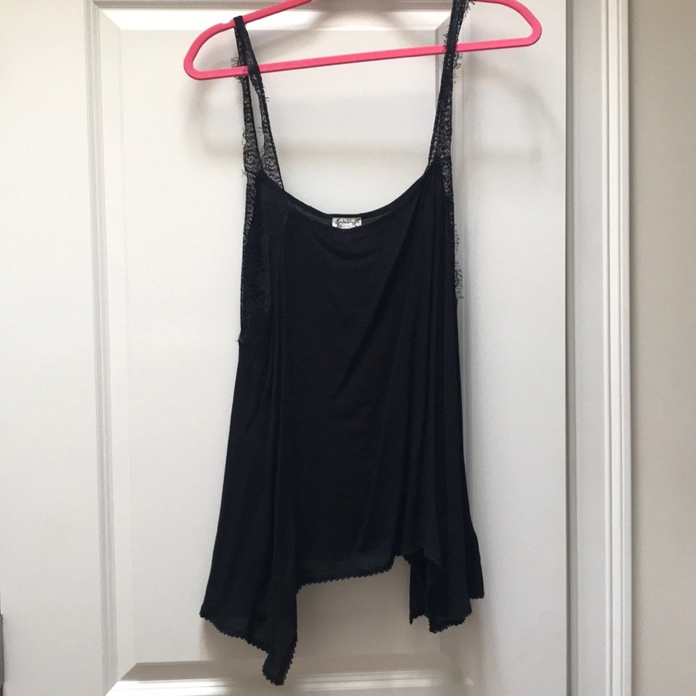 Black Free People lace trim tank